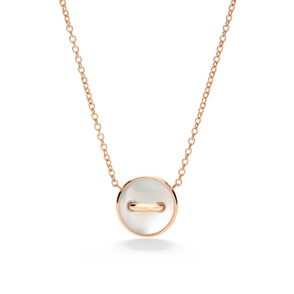 Pomellato 18k White Rhodium Plated Rose Gold Pom Pom Dot Necklace with Pendant