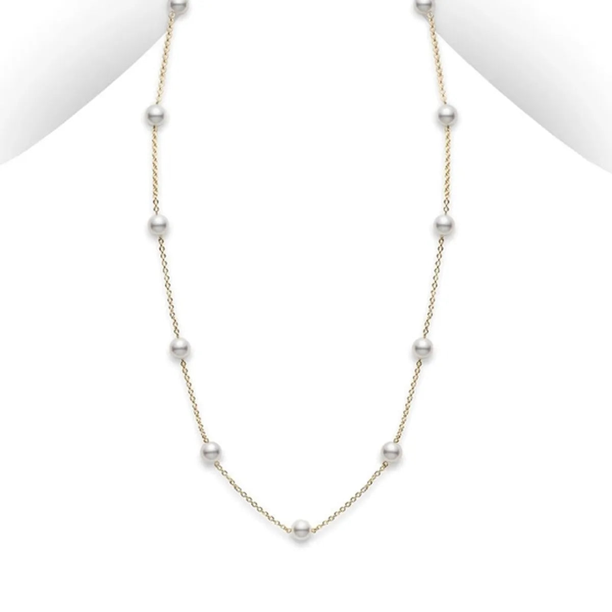 Elegant Mikimoto Akoya Pearl Necklace in 18k Gold Fairfield, CT