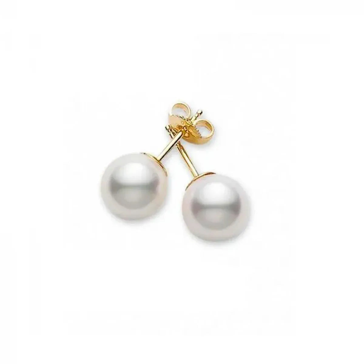 Mikimoto Akoya Cultured Pearl Stud Earrings in 18K Yellow Gold