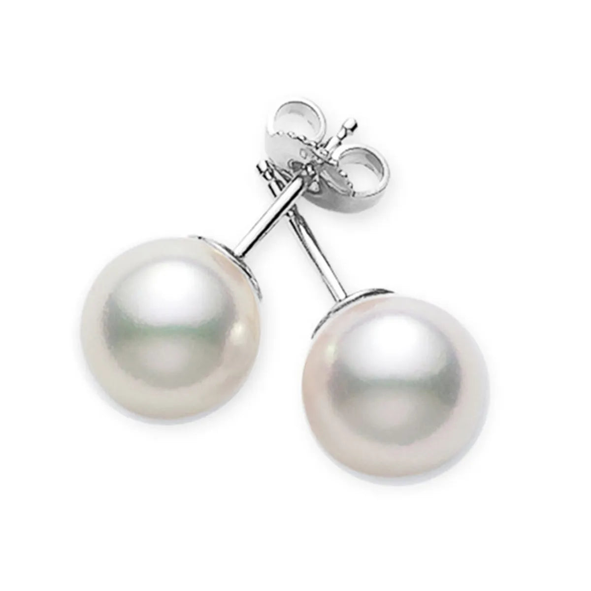 Mikimoto Akoya Cultured Pearl Stud Earrings in 18K White Gold