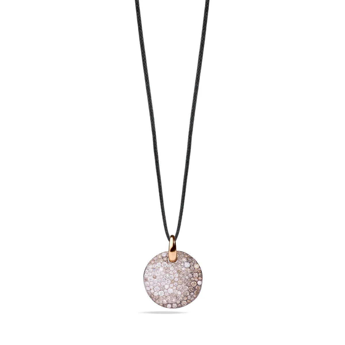 Pomellato 18k white rhodium plated and 18k rose gold Sabbia pendant
