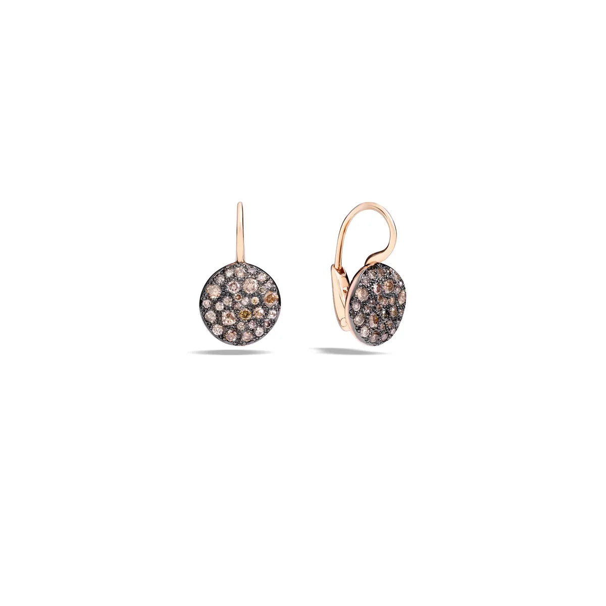 Pomellato 18k white rhodium plated and 18k rose gold Sabbia earrings