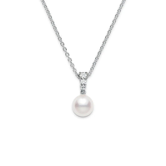 Mikimoto Morning Dew Akoya Cultured Pearl Pendant 18k White Gold