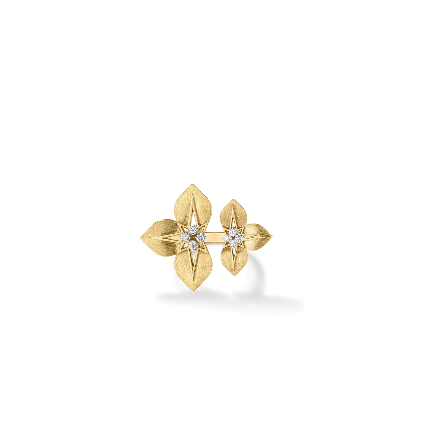 Roberto Coin 18k Princess Star Split Diamond Stars Ring
