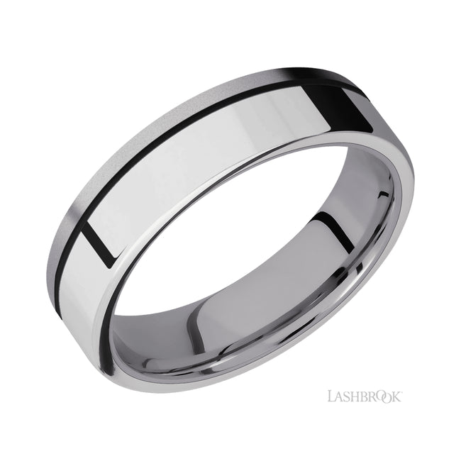 Lashbrook Flat/Tantalum Band with one inlay of Palladium Silver