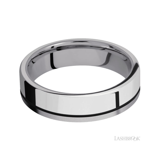Lashbrook Flat/Tantalum Band with one inlay of Palladium Silver
