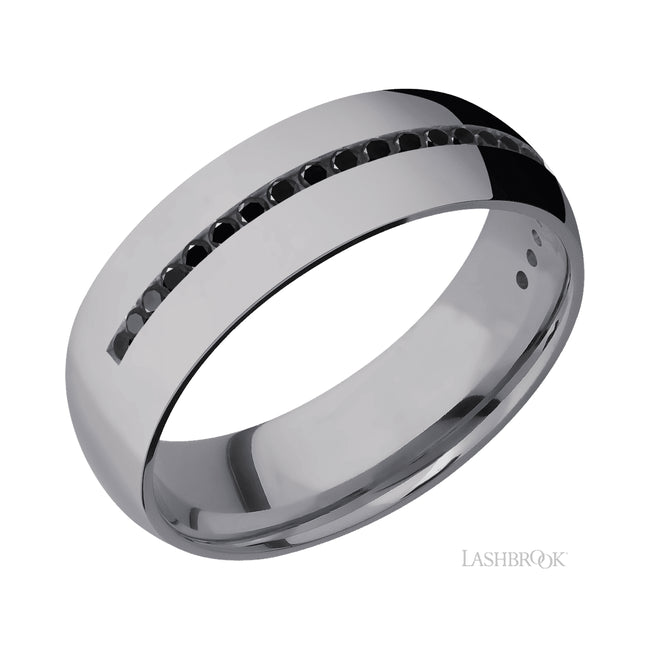 Lashbrook Domed/Tantalum Band with Black Diamond