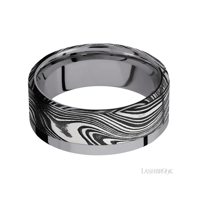 Lashbrook Flat/Tantalum Band with one inlay of Marble