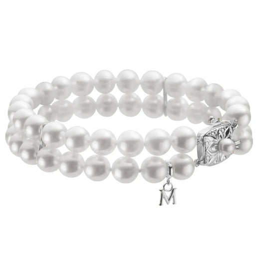 Mikimoto Akoya Cultured Pearl Multi-Strand Bracelet White Gold UD70107DW