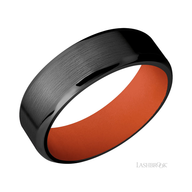 Lashbrook Beveled Zirconium Band featuring a Hunter Orange sleeve