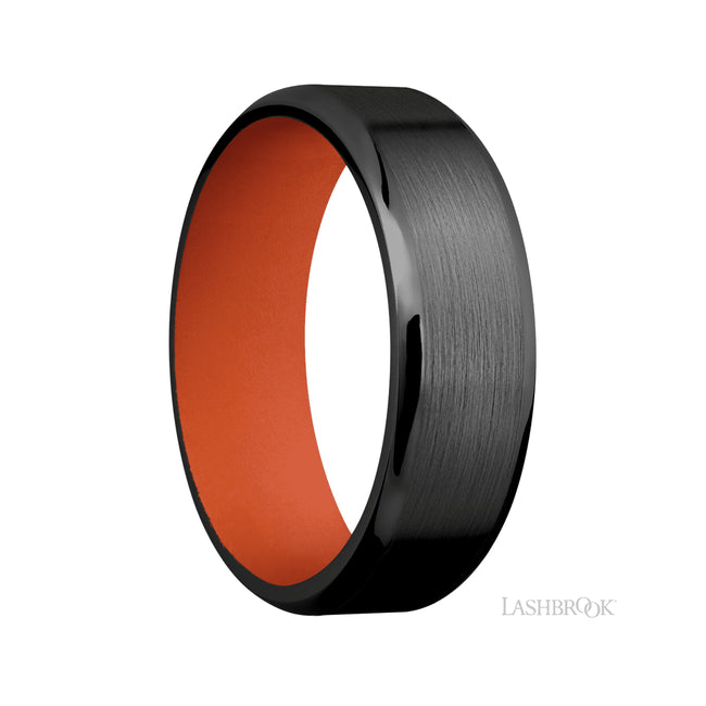 Lashbrook Beveled Zirconium Band featuring a Hunter Orange sleeve
