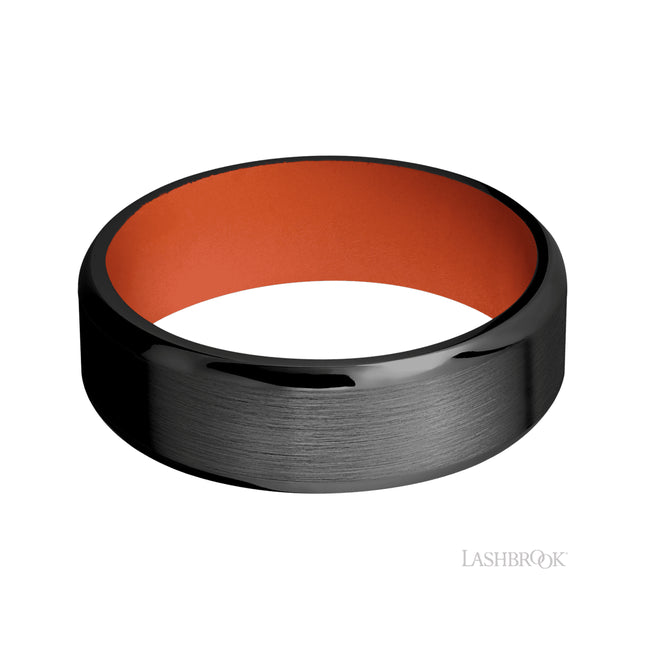 Lashbrook Beveled Zirconium Band featuring a Hunter Orange sleeve