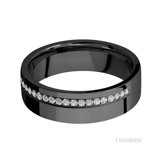 Lashbrook Flat/Zirconium Band with Diamond