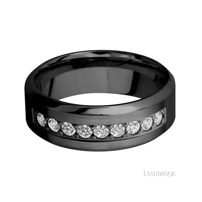 Lashbrook High Bevel/Zirconium Band