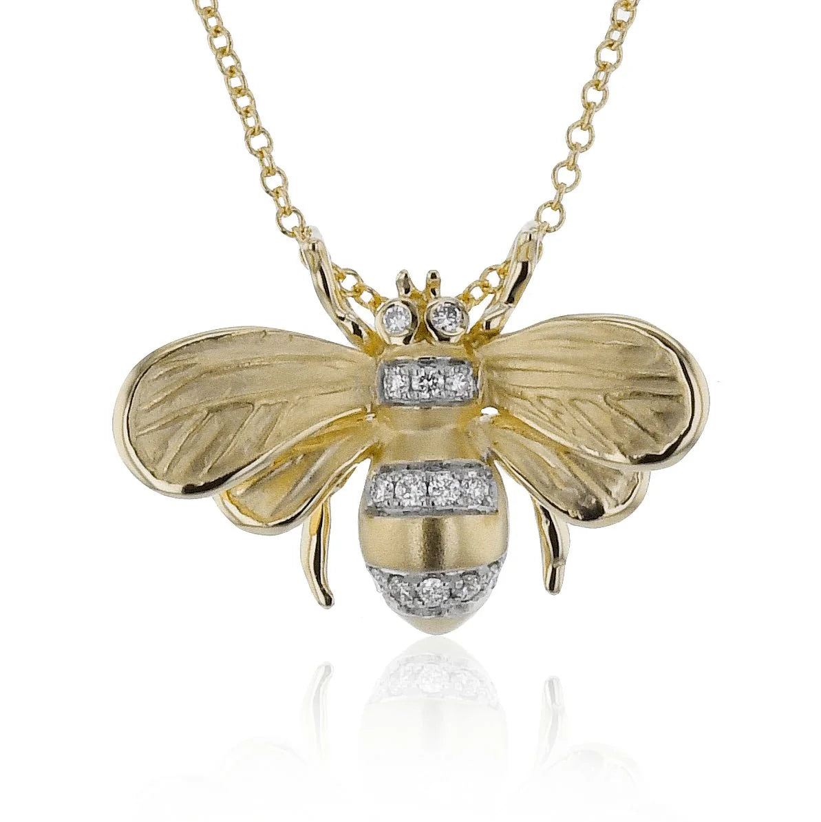 Simon G. Bee Pendant Necklace with Diamond & Ruby Eyes