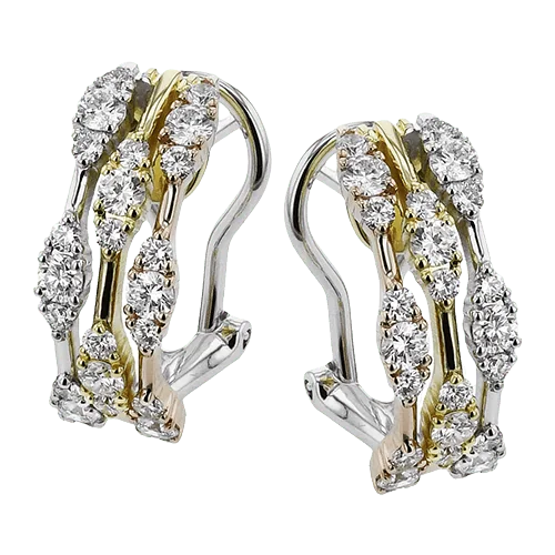 Simon G. Three-Tone Diamond Earrings