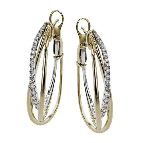 Simon G. Diamond Hoop Lever Back Earrings