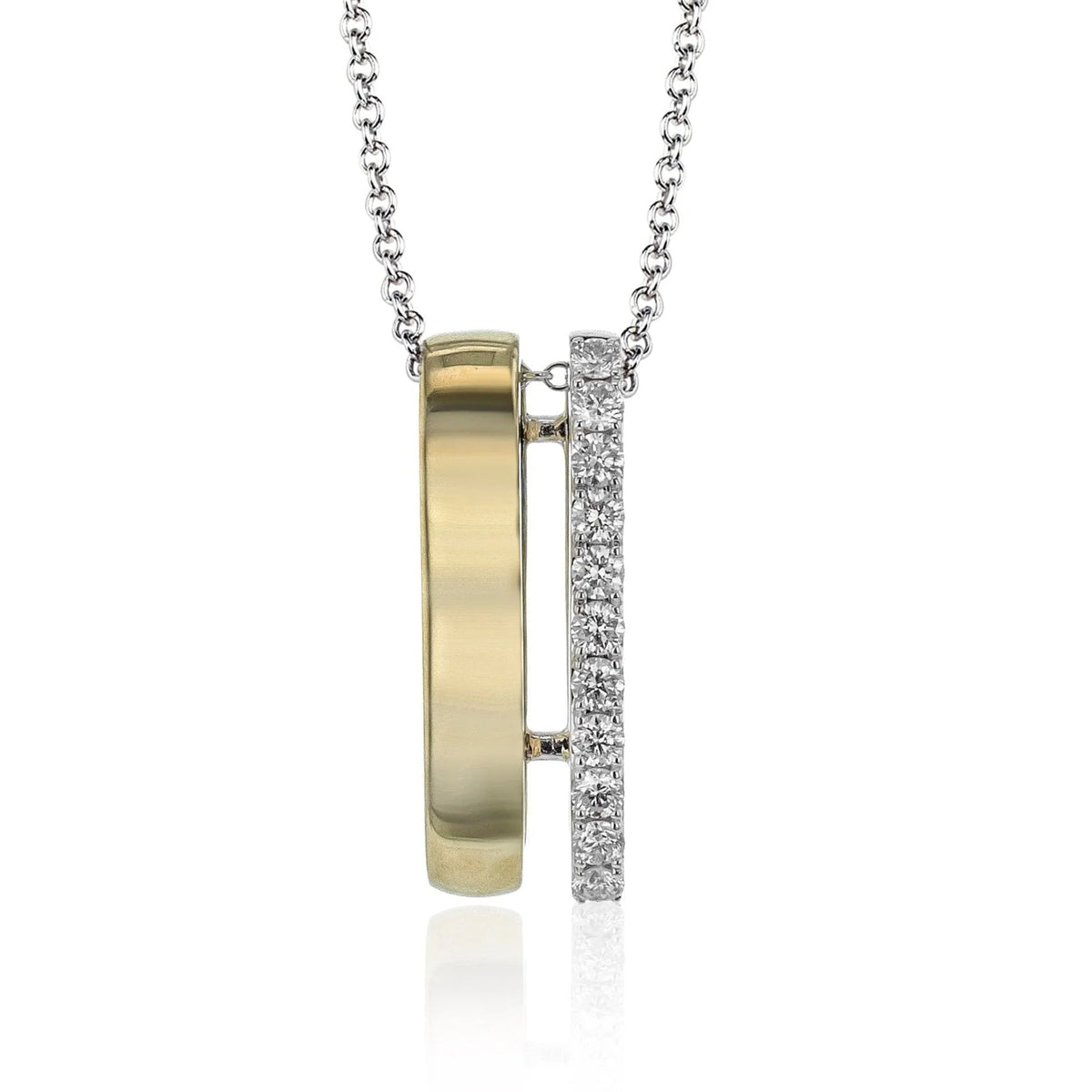 Simon G. Two-Tone Diamond Pendant 18"