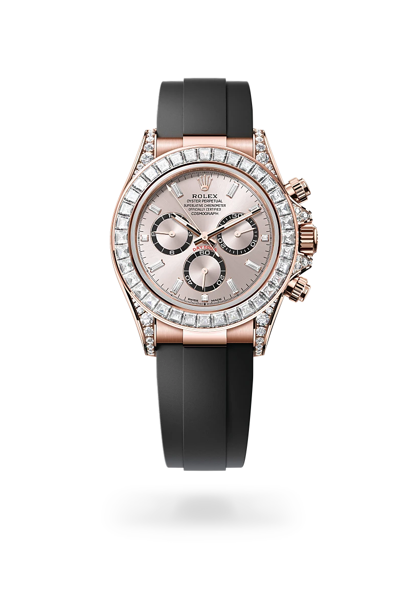 Rolex Cosmograph Daytona in 18 kt Everose gold with lugs set with diamonds, M126535TBR-0002 - Lenox Jewelers