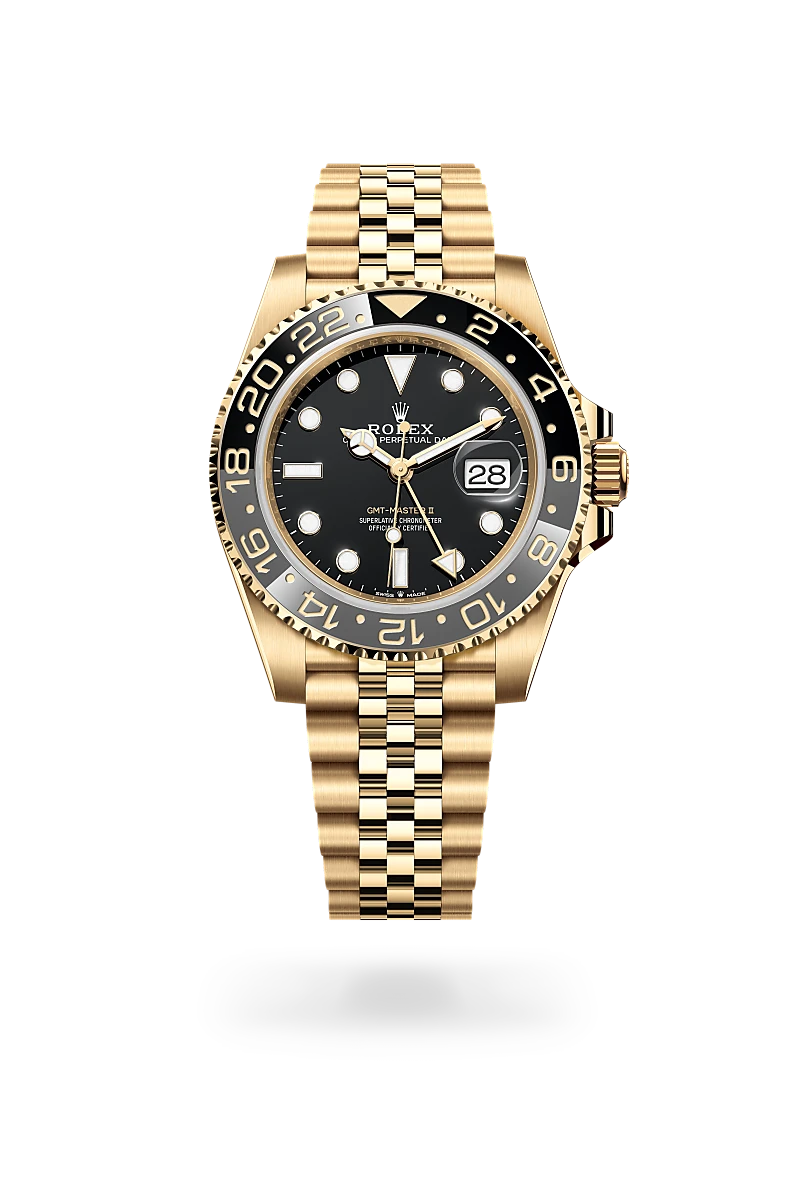 Rolex GMT-Master II in 18 kt yellow gold, M126718GRNR-0001 - Lenox Jewelers