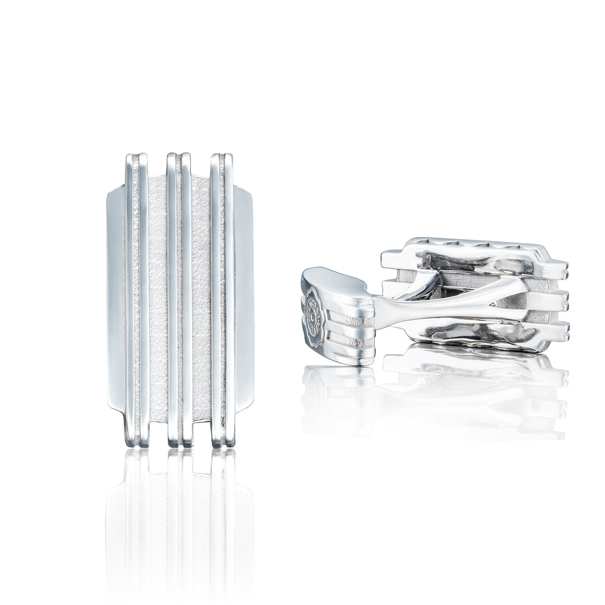 Tacori Sterling Silver Racing Lines Cufflinks