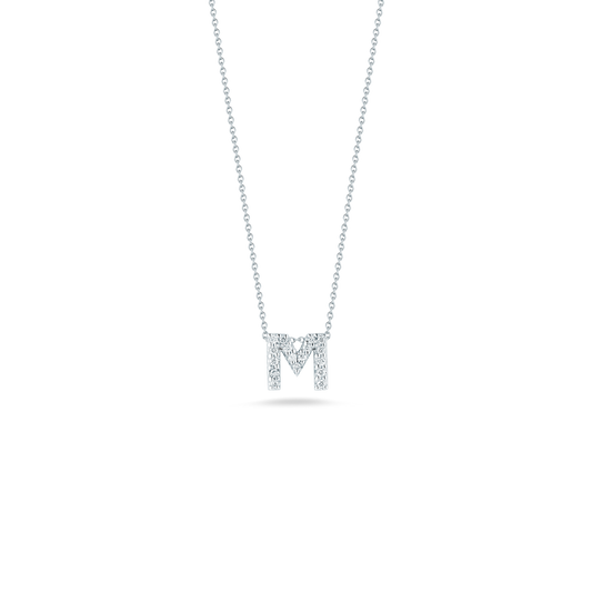 18K Yellow Gold Tiny Treasures Diamond Love Letter "M" Necklace