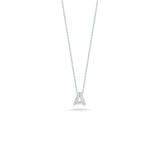 18K Yellow Gold Tiny Treasures Diamond Love Letter "A" Necklace