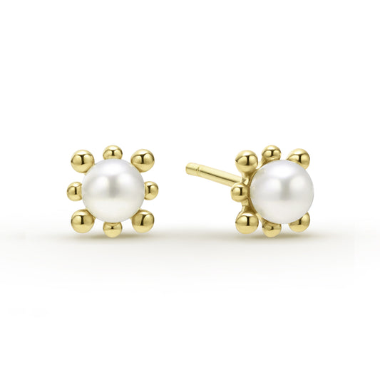 18K Gold and Pearl Earrings