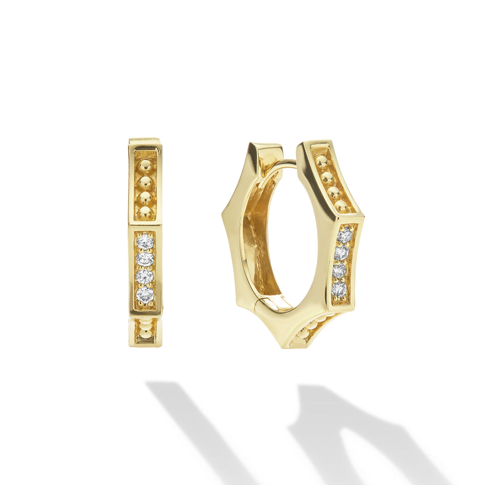 18K Gold Huggie Earrings
