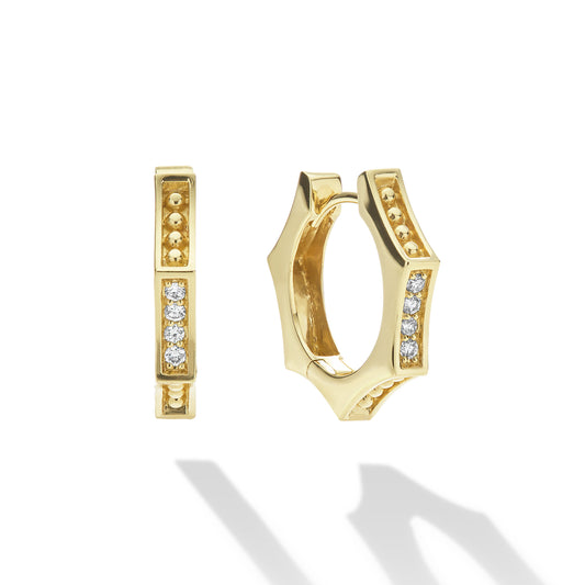 18K Gold Huggie Earrings
