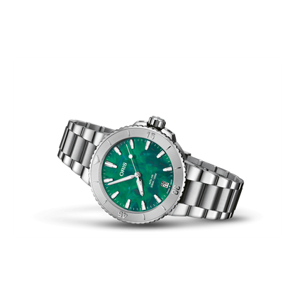 Oris X Bracenet 36.5mm Steel Case Kaleidoscope Green Dial Steel