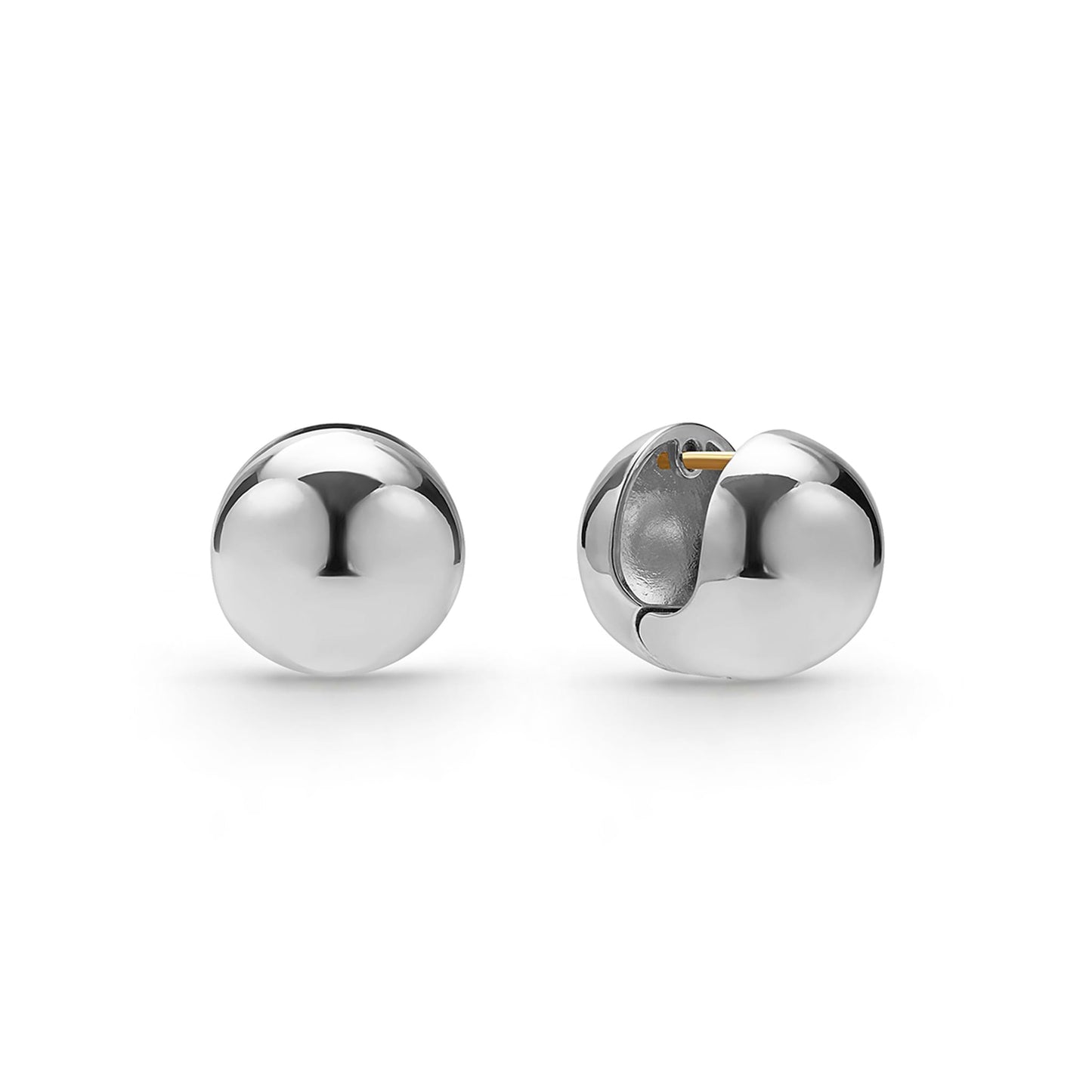 Caviar Bubbly Round Stud Huggie Earrings