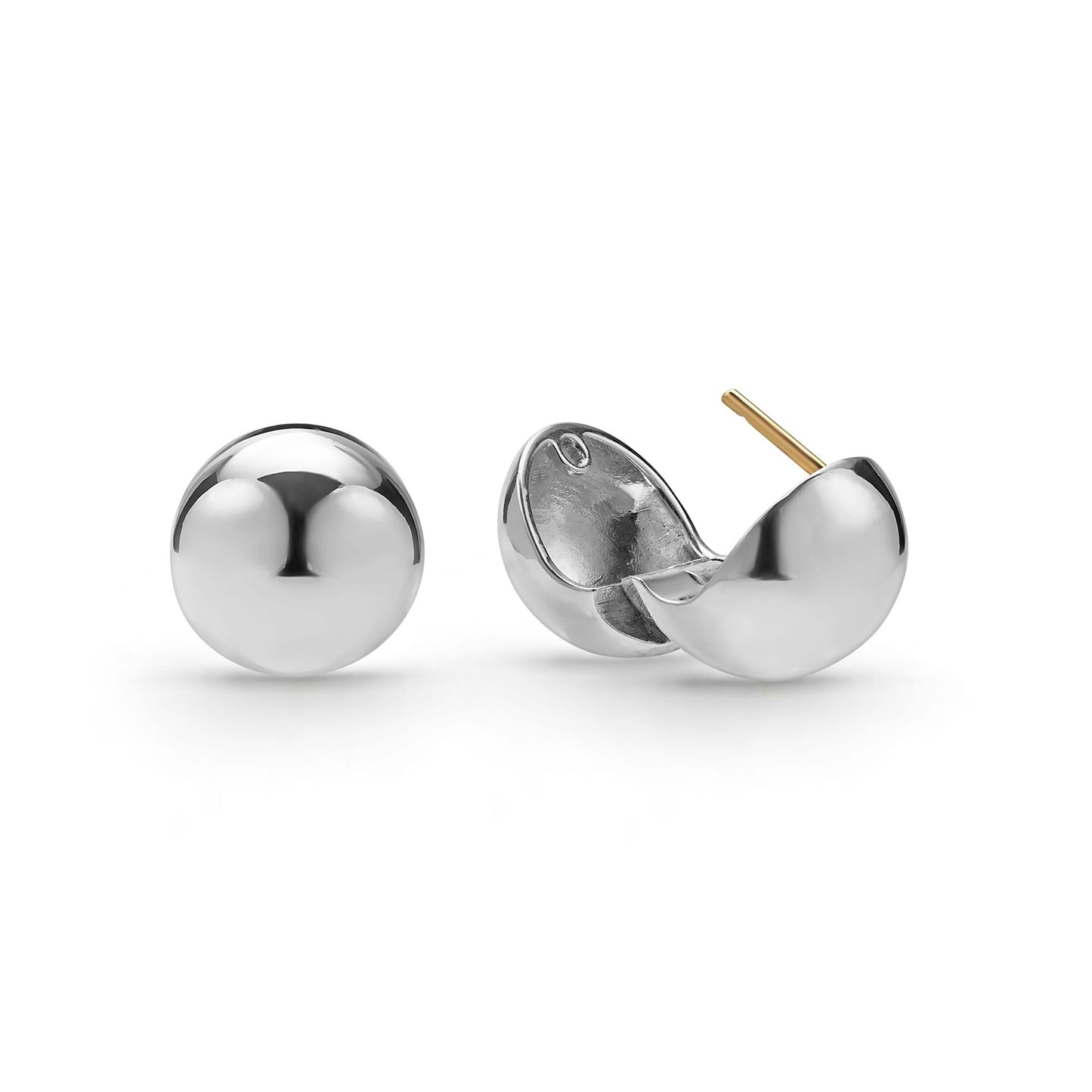 Caviar Bubbly Round Stud Huggie Earrings