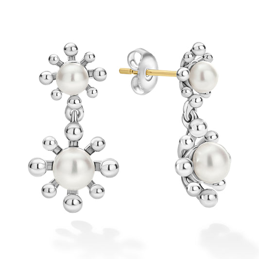 Sterling Silver and Pearls Drop Earrings