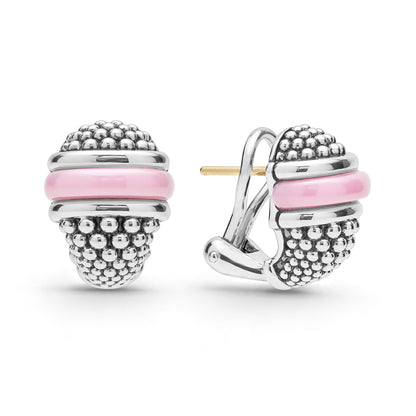 Caviar With Black Ceramic Stud Earrings
