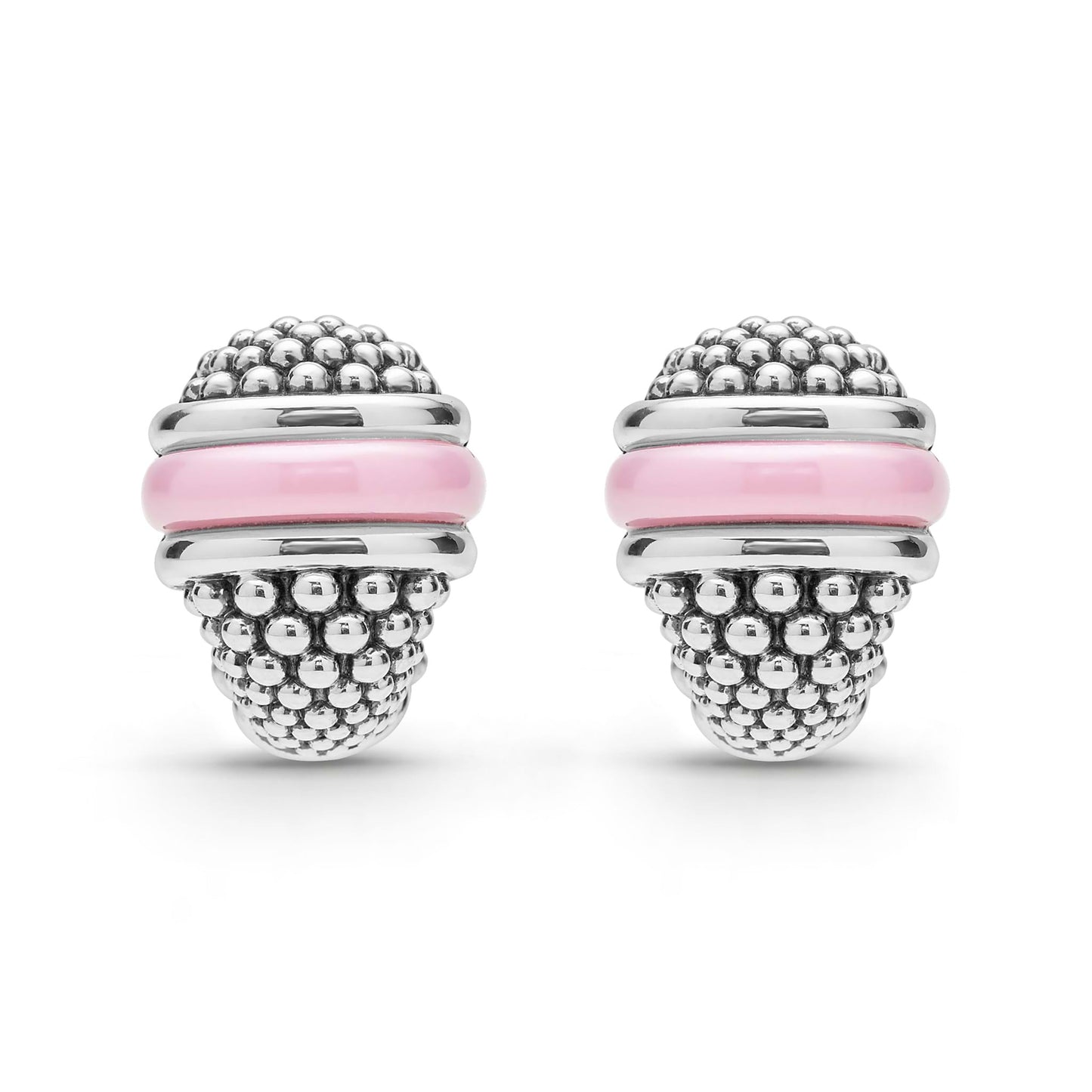Caviar With Black Ceramic Stud Earrings
