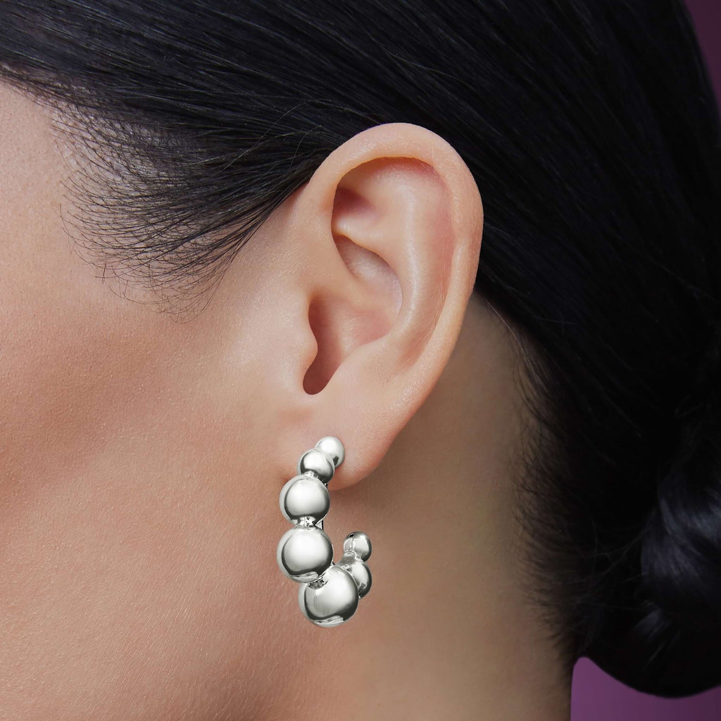 Caviar Bubbly Beaded Hoop Earrings