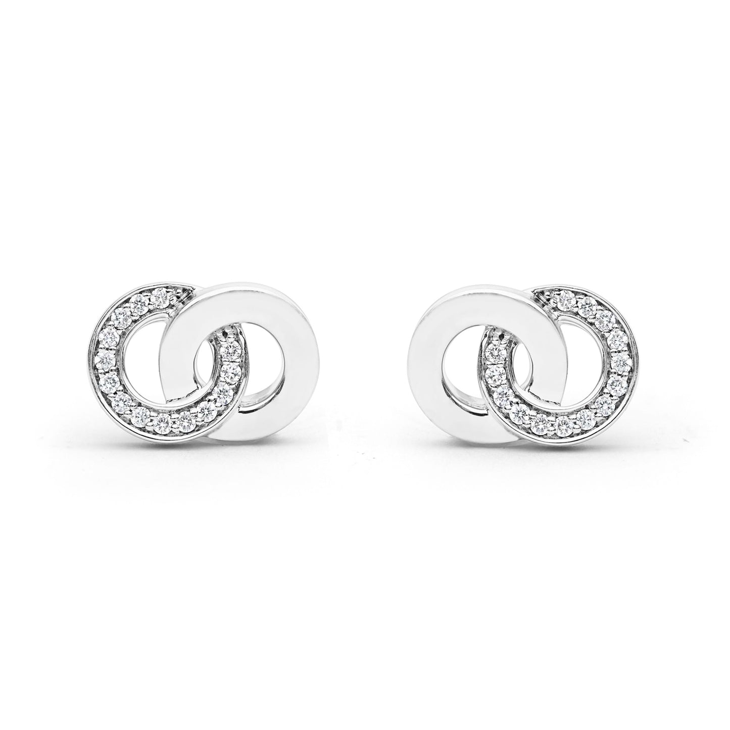 Caviar Interlocking Diamond mm Stud Earrings