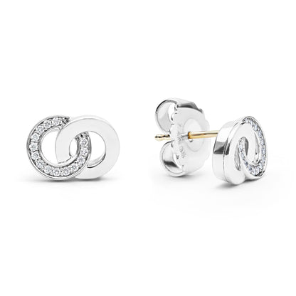 Caviar Interlocking Diamond mm Stud Earrings