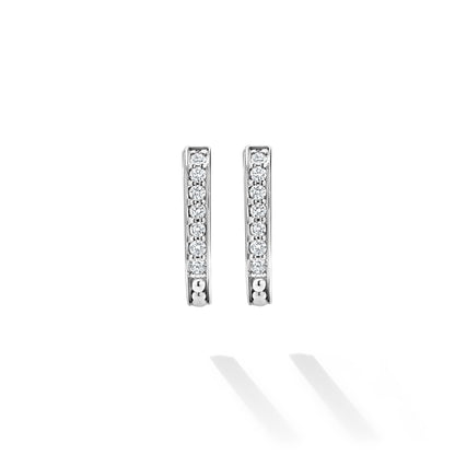 Caviar Spark Linear mm Double Row Diamond Hoop Earrings