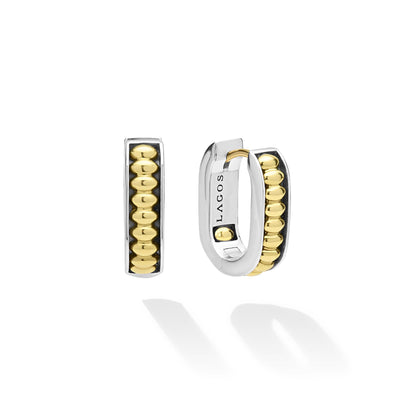 Two-Tone Linear mm Huggie Earrings