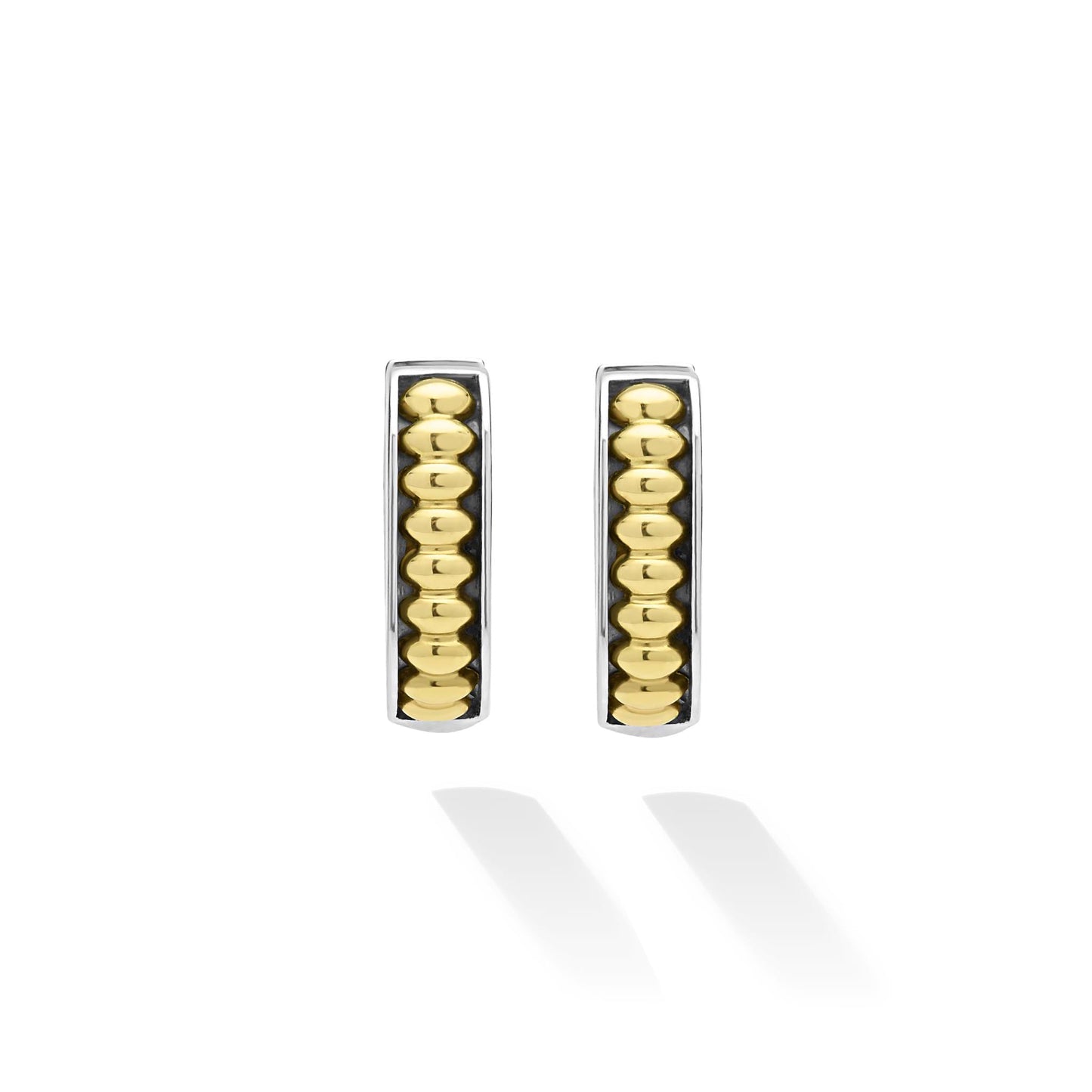 Two-Tone Linear mm Huggie Earrings