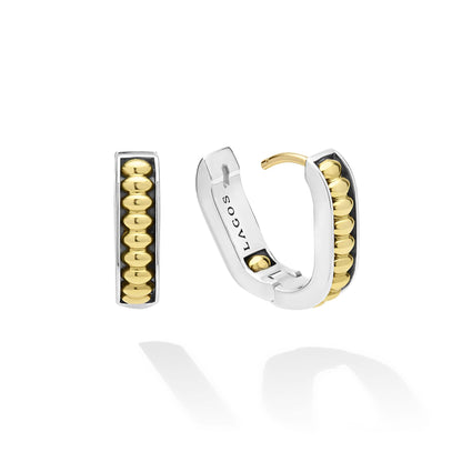 Two-Tone Linear mm Huggie Earrings