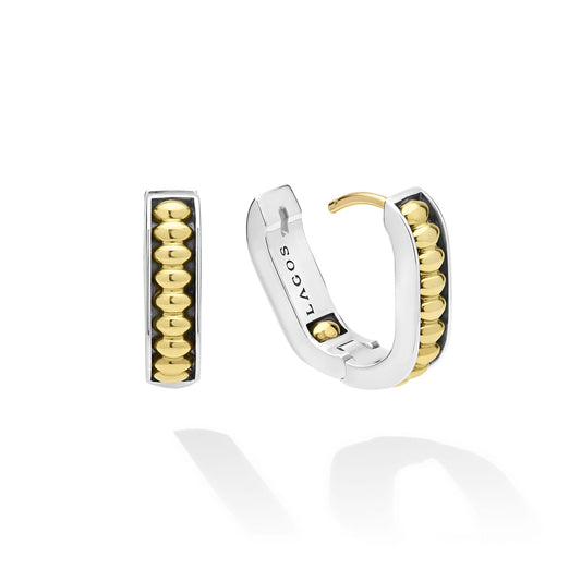 Two-Tone Linear mm Huggie Earrings