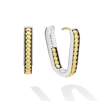 Two-Tone Linear mm Hoop Earrings