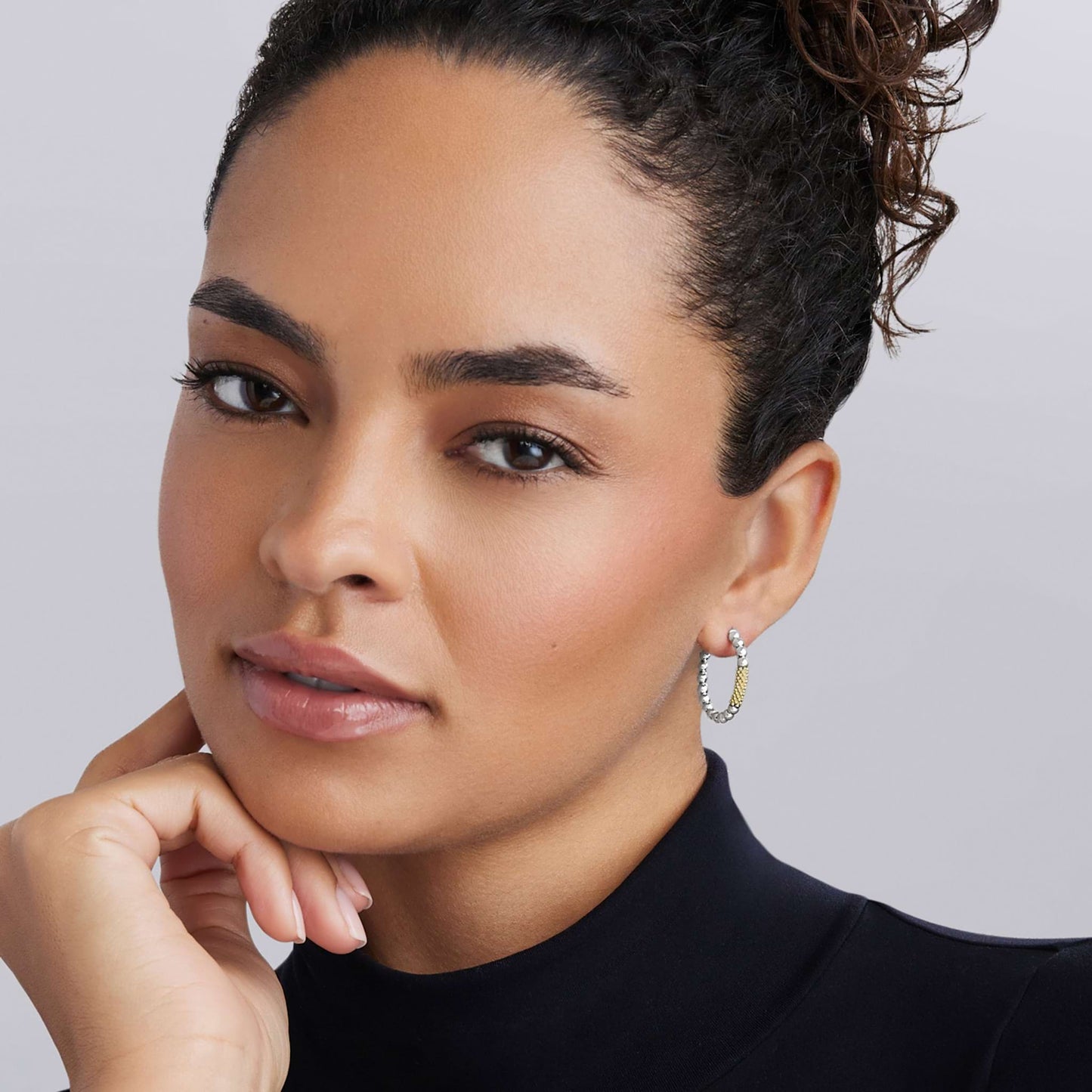 Caviar mm With Bar Hoop Earrings