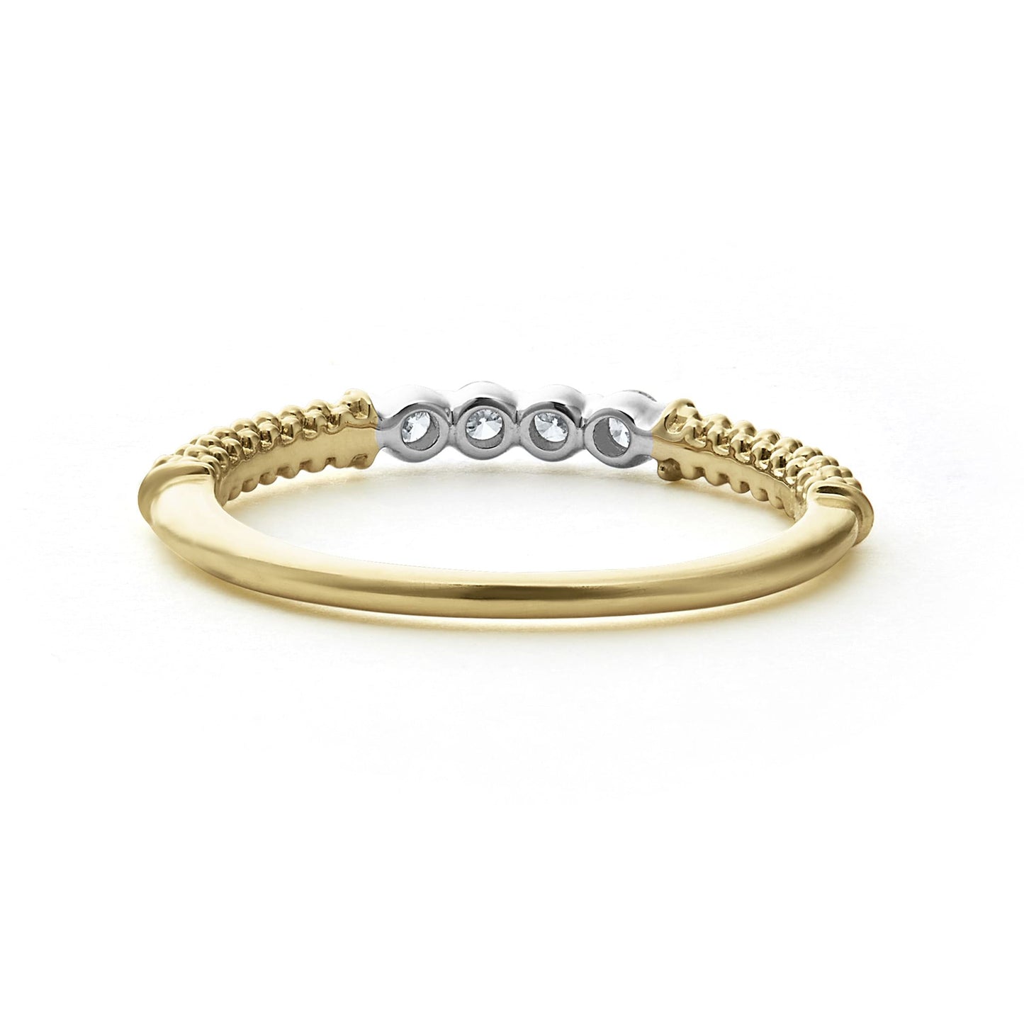 Superfine Diamond And Caviar Stacking Ring