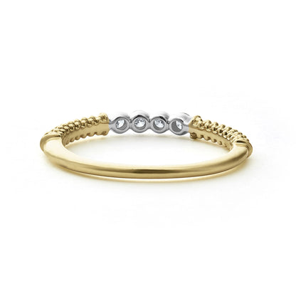 Superfine Diamond And Caviar Stacking Ring