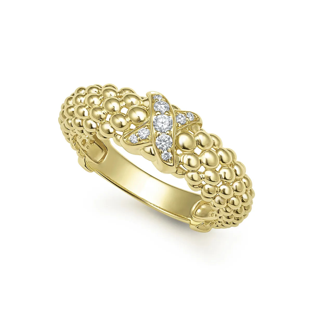 Luxurious Lagos 18K Gold X Caviar Diamond Ring | Fairfield, CT