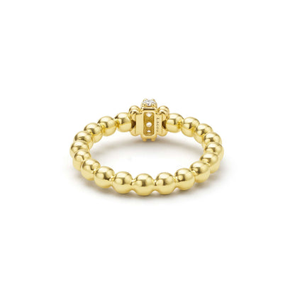5rd Gold Caviar Beaded Diamond Rondelle Stacking Ring